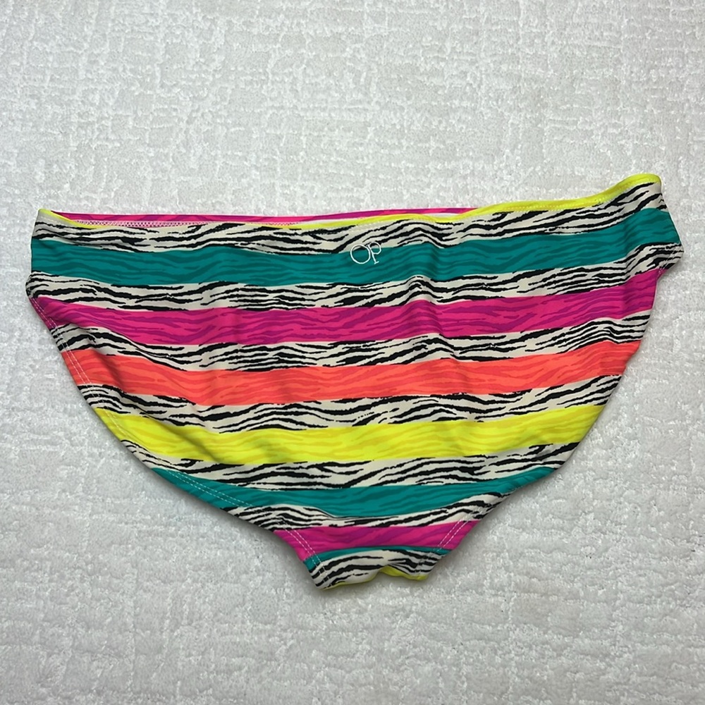OP Pink, Yellow, Orange and Black and White Zebra Bikini Swimsuit bottoms XL - Picture 2 of 6